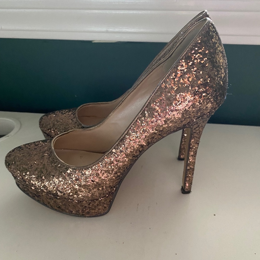 Nine West bronze sparkly shoes